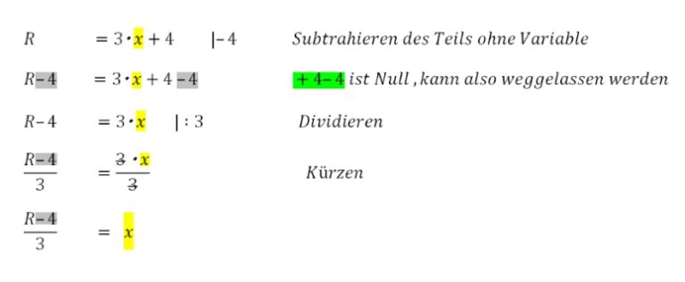 Formeln Umstellen – Mathe-lernen.net